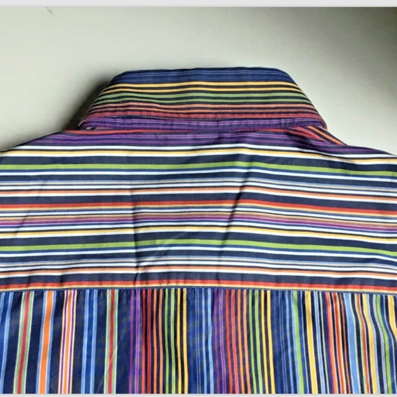 Paul & Shark colourful striped  cotton shirt Sz 42 made in Italy 🇮🇹 - Picture 4 of 8
